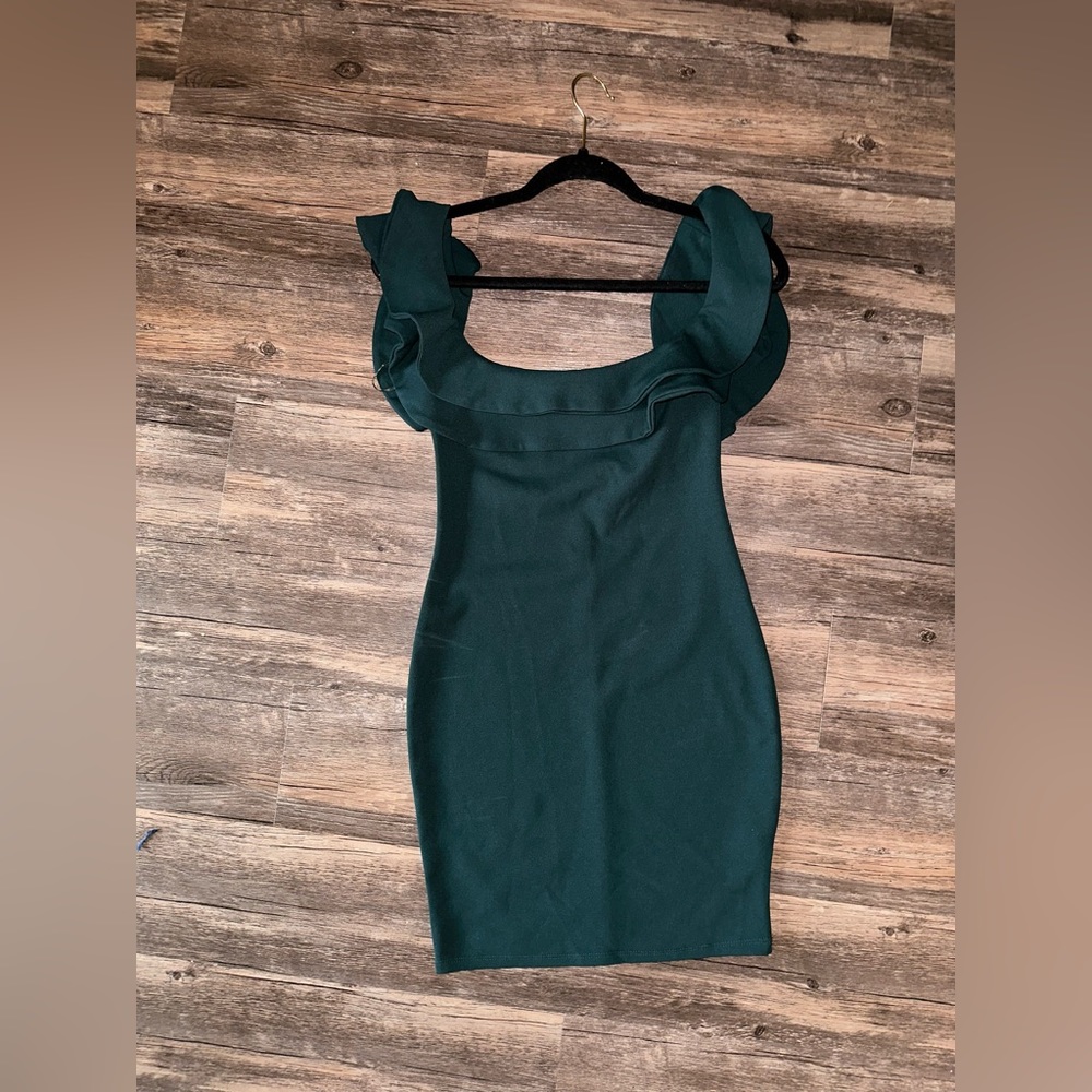 Mind Code Green Ruffle Dress Size Small - Picture 7 of 16